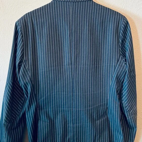 JACHS Two-Button Half-Lined Pinstripe Sportscoat